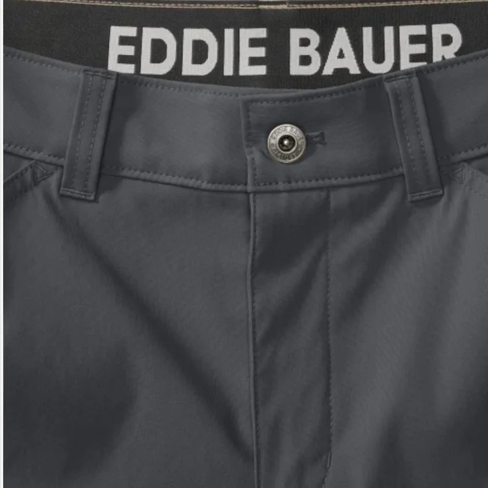 New Mens Eddie Bauer gray Rainier 10’ tech short lightweight water repellent